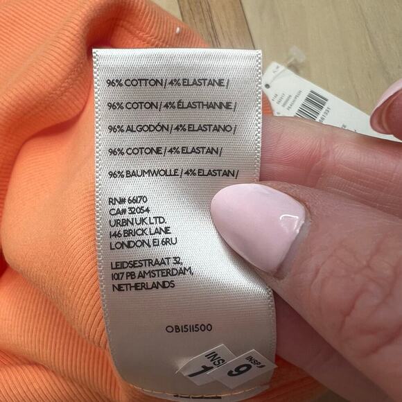 Anthropologie Maeve The Blair Cropped Racerback Baby Tee Size XL Peach Tank NWT - Picture 9 of 9